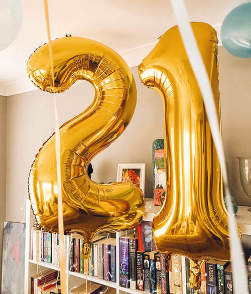 21st birthday balloons